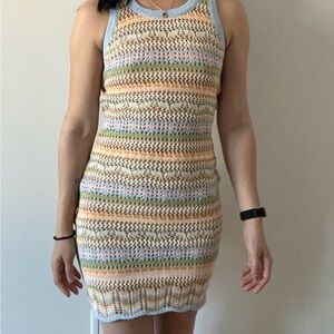 Crochet knit bodycon dress